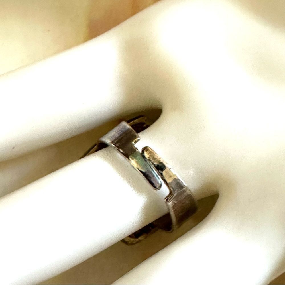 Silver Tone Rhinestone Square Adjustable Ring - image 4